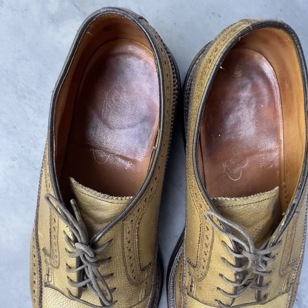 Vintage 1974 Florsheim Imperial Kenmoor 93631 Golden Harvest Longwing Brogue 9C